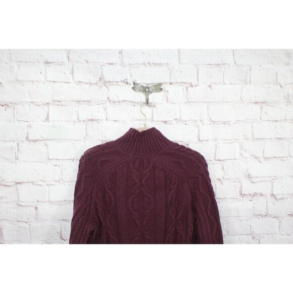 LL Bean Cozy Fisherman Sweaters and Pullovers Burgundy Size Small - Picture 4 of 11